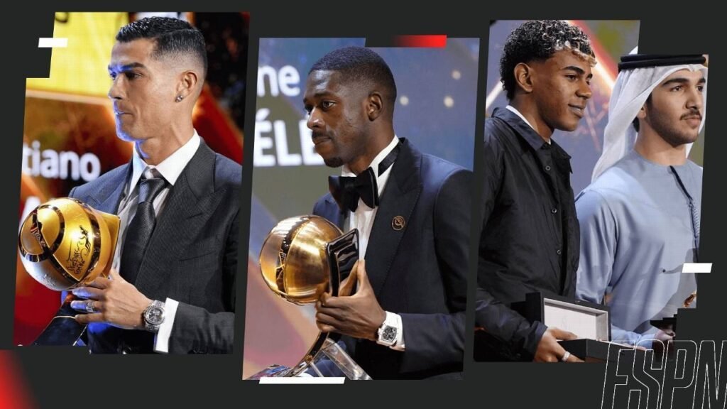 Premios Globe Soccer 2025: Dembélé se lleva el título; reconocimientos para CR7 y Lamine Yamal