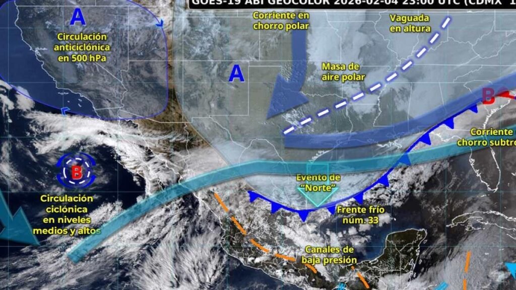 Clima en México para el 5 de febrero de 2026: Predicciones de lluvias, nevadas y viento del "Norte"